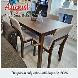 5 Piece Dining Set Table + 4 Chairs