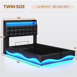 Twin bed frame (led) 