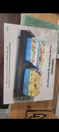Chefman family sized glass top warming tray I deliver