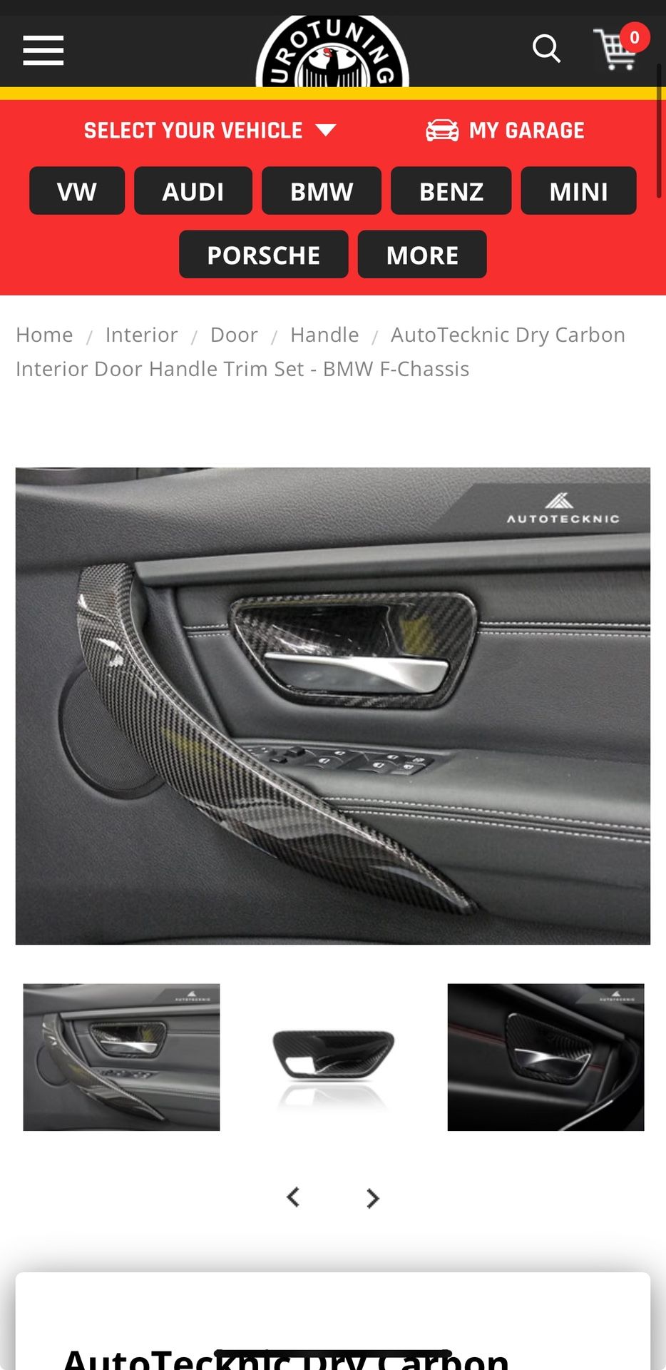 F-Chassis Carbon Interior Door Handle Trim Set