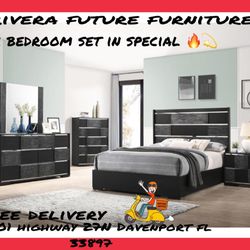 4pcs Bedroom Set In Special Black And Grey 