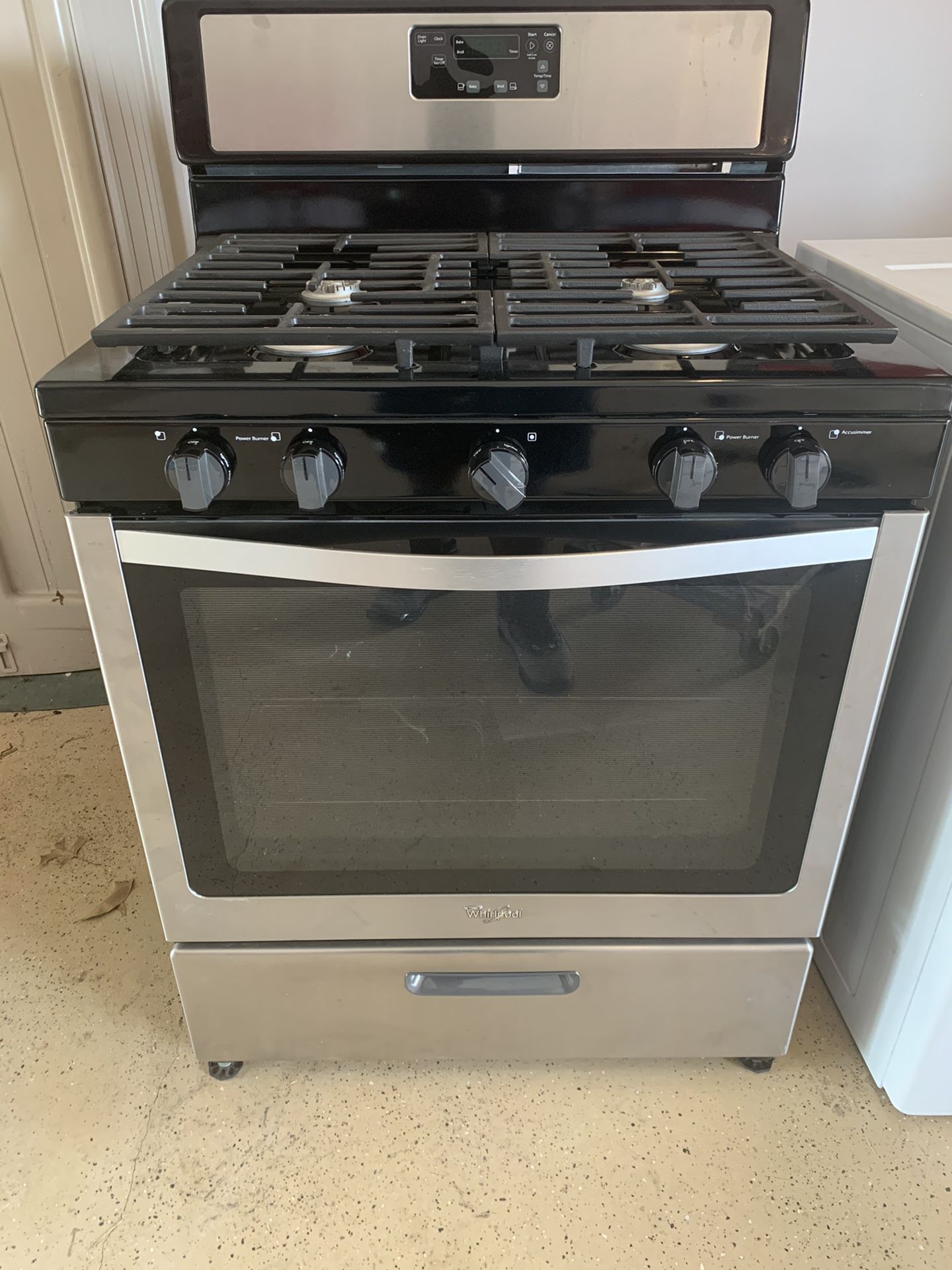 Whirlpool five burner gas stove for sale