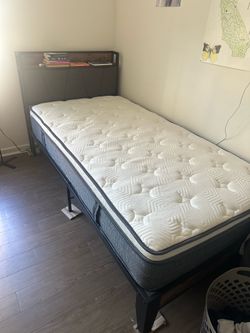 Twin Bed Frame with Mattress – Great Condition