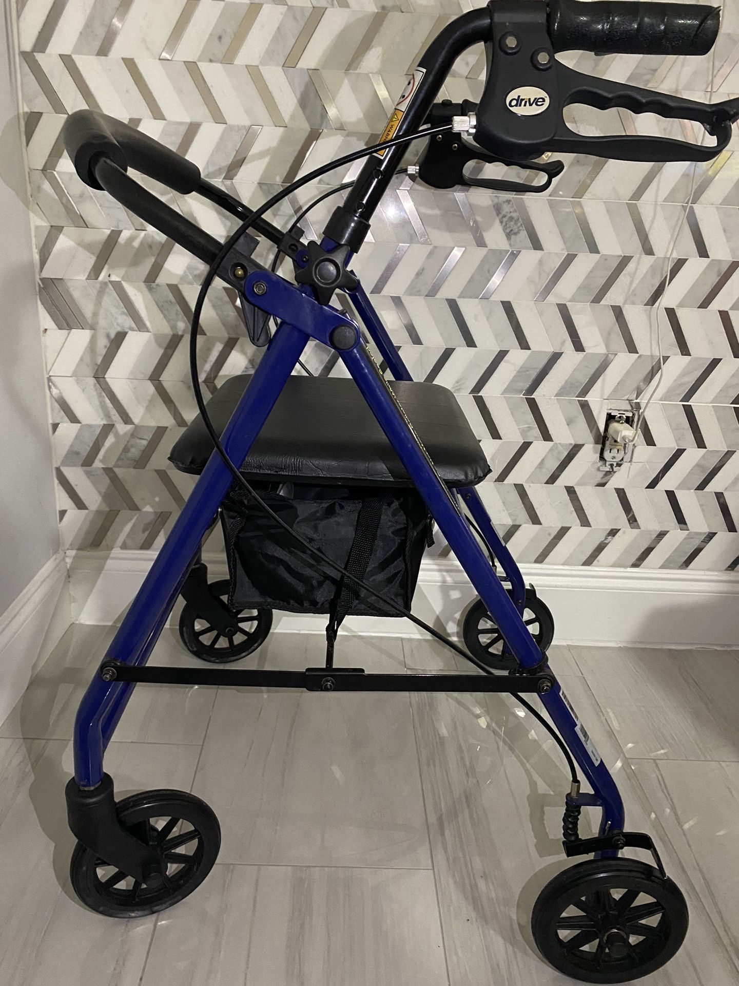 Drive Walker 4-Wheel Rollator With Seat & Removable Back Support - Blue