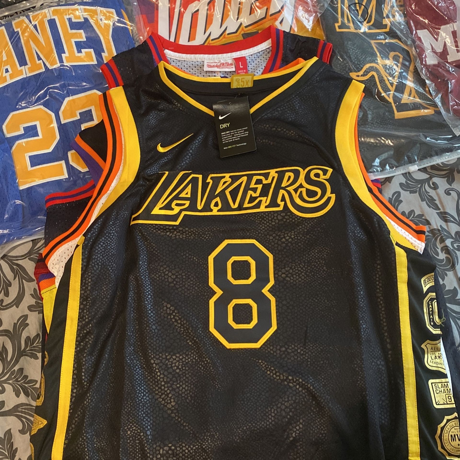 Kobe Bryant all stictched Black Mamba Snakeskin Jersey M and L