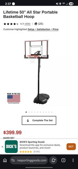 Adjustable 10 ft basketball hoop and base