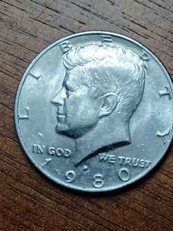 Half dollar silver coin 1980