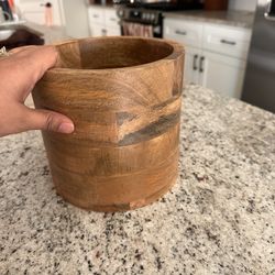 Solid Wood Decorative Bowl / Planter Holder – Natural Acacia Style MOVING OUT SALE