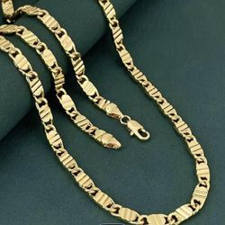 18kt Semi Fine Ladies Flat Necklace…new