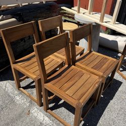 Set of 4 Santa Monica 30" Teak Patio dining chair from Chic Teak- Retail: $1299.