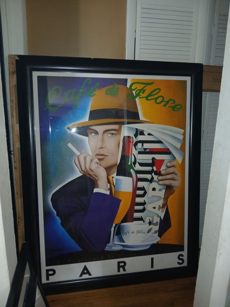 Cafe De Flore Original Signed Rizzia