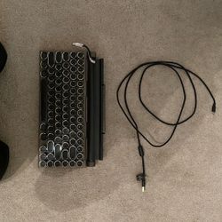 Retro Wired/Bluetooth Mechanical Keyboard, LED Backlit, Wood Color