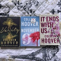 3 paperback books - Verity, It Ends With Us and November 9 by Colleen Hoover #booklovers #paperback