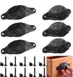 Pack 4.5 Inch Rustic Black Cast Iron Drawer Pulls