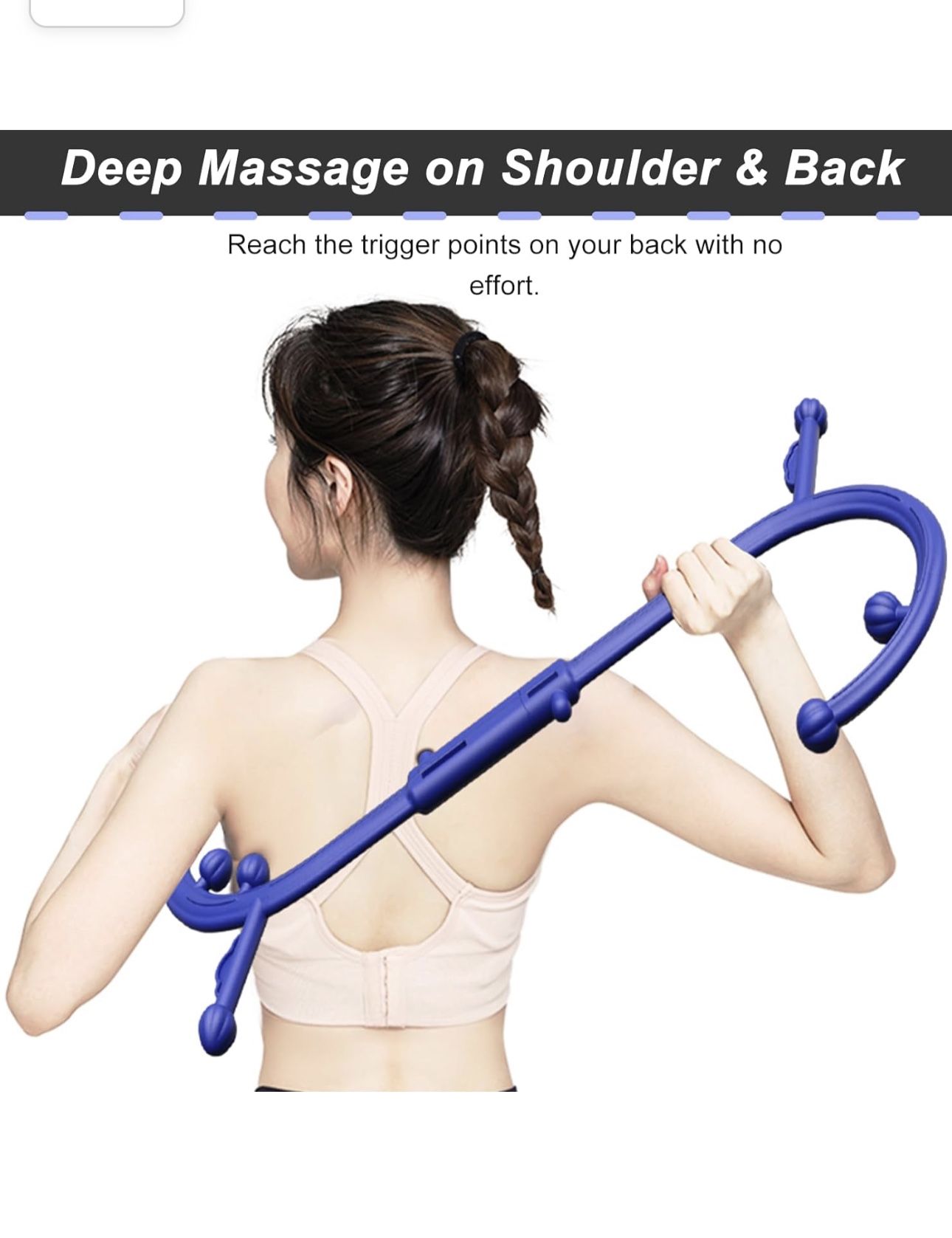 AISZG Back and Neck Massager - Massage Trigger Point Cane,Self Massage Tool,Handheld Back,Neck,Shoulder,Leg Massager Rod,Christmas Gifts for Women/Men