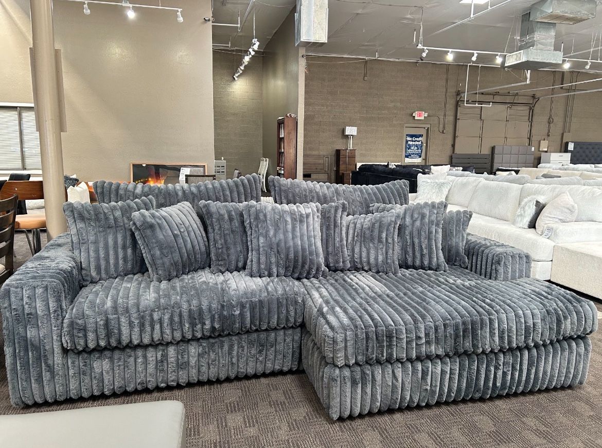 Big Soft Grey Sectional Couch