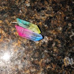 2 Colorful Crystal Necklace Pendants
