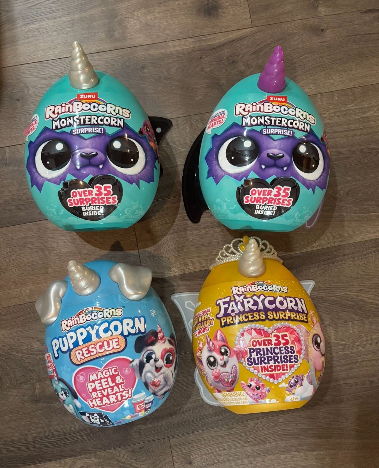 Lot of 4 Zuru RainBoCorns