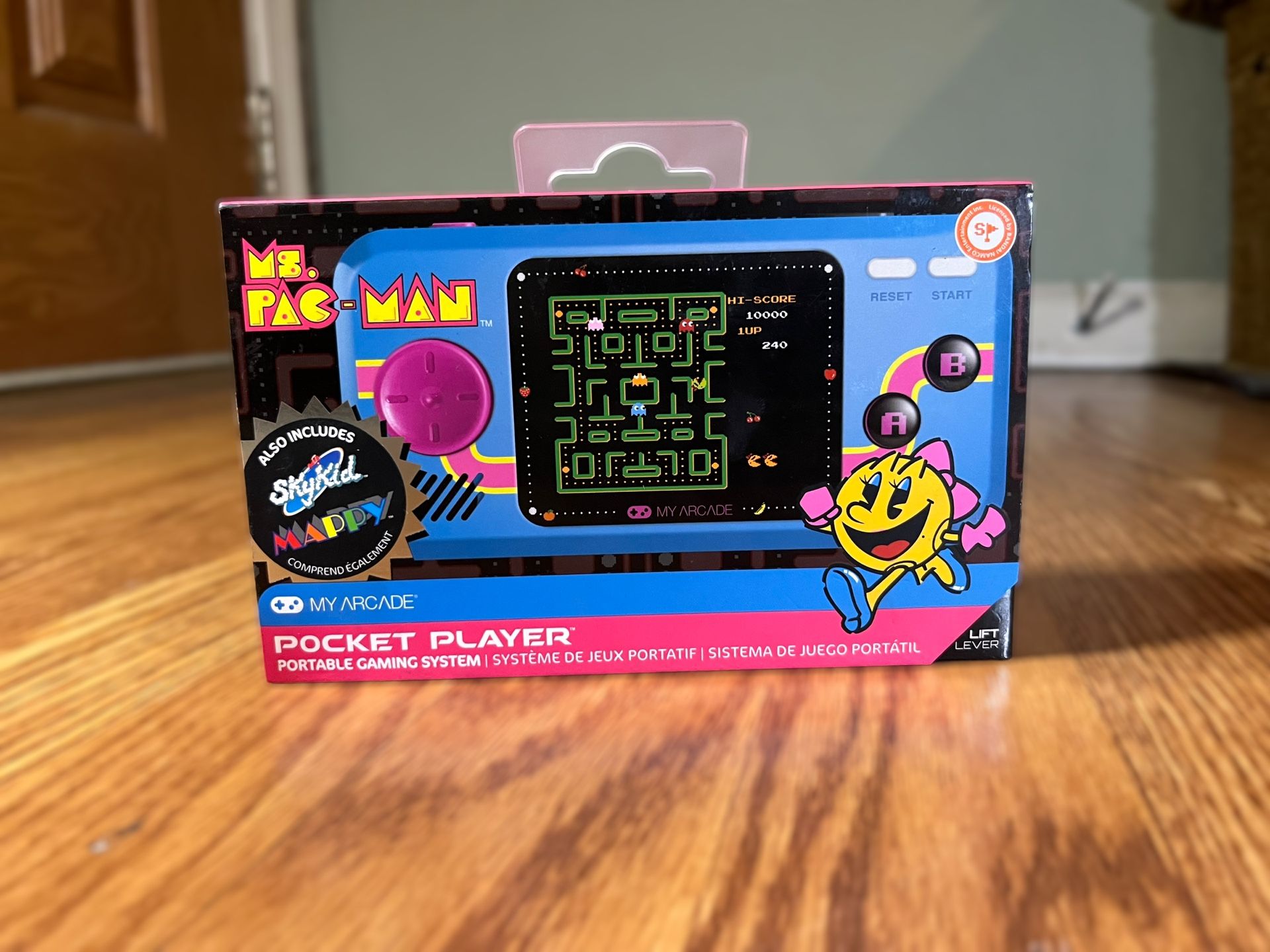 Ms. Pac-Man Pocket Player - Collectible Handheld Game Console with 3 Games