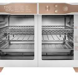 Gourmia French Door 6-Slice Digital Toaster Oven Air Fryer with Integrated Temperature Probe, 24L, White