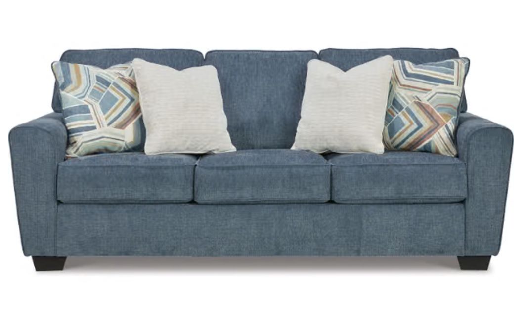 Cashton Blue Couch w/ matching Ottoman