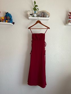 SHEIN Red Straight Neck Maxi Dress Size Medium