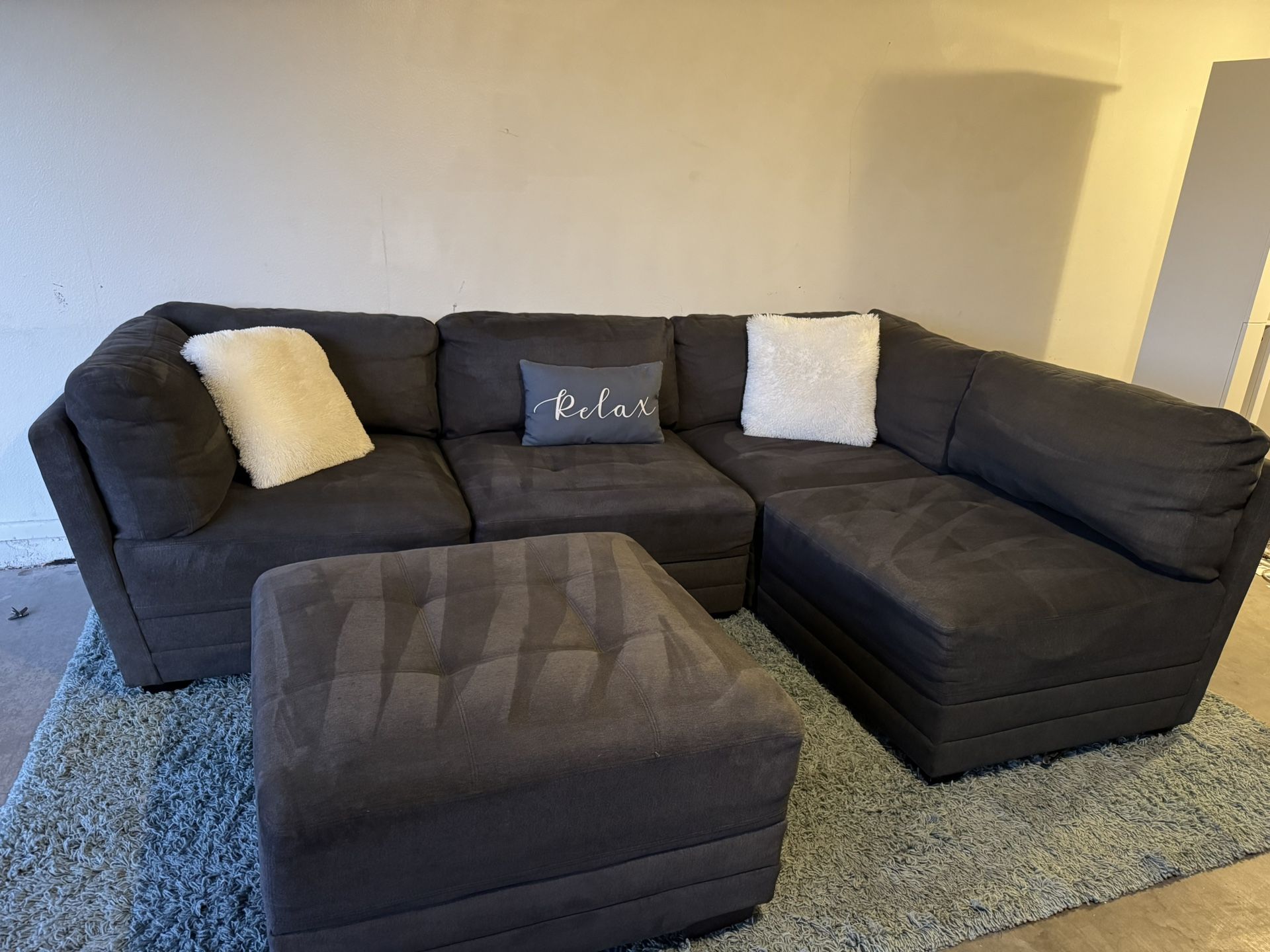 Dark Gray Modular Sectional Sofa Couch Sala