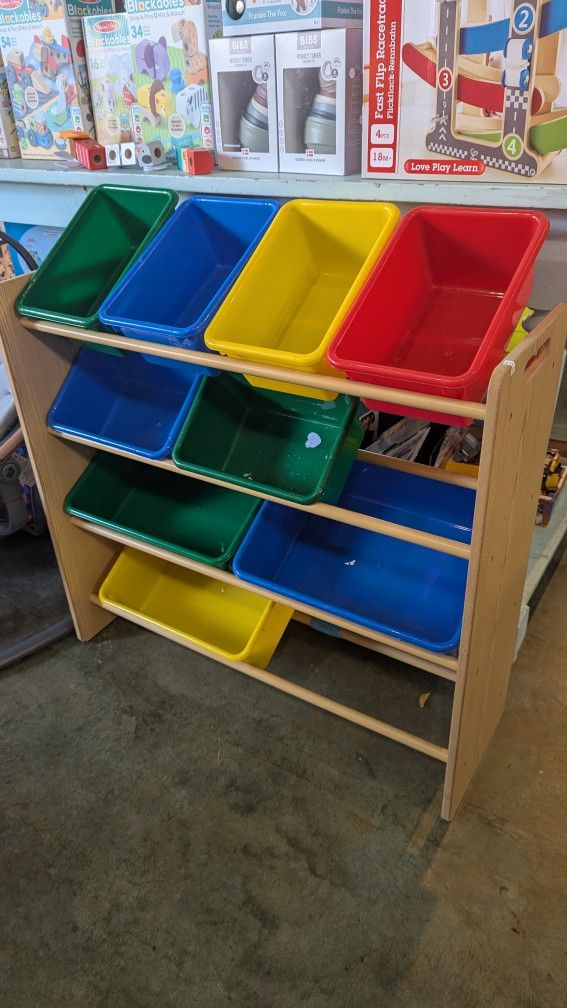 Toy Bin Storage Shelf Unit