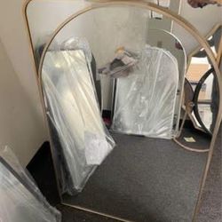 New 24"x36" Gold Arched Bathroom Mirror - Wall Mirror for Bathroom, Metal Frame Vanity Mirror