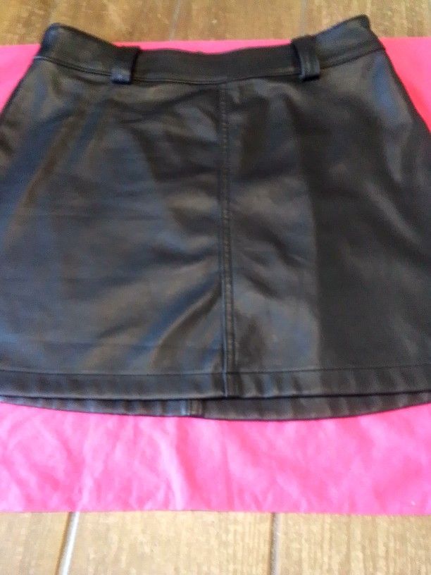 Women's Leather Black Skirt 