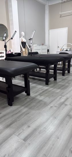 Esthetician bed and nail stations