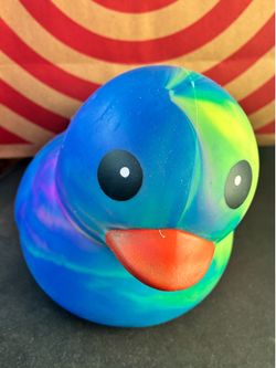 Blue Squeeezy Duck