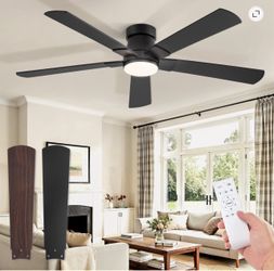 Zardon Ceiling Fans with Lights and Remote, 52inch Low Profile Flush Mount
