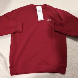 Red Alo Crew Neck Sweater 