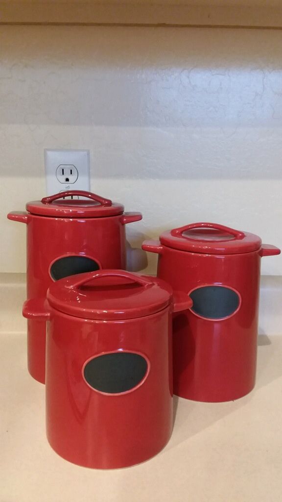 Red Kitchen Canisters