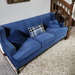 Blue Velvet Sofa