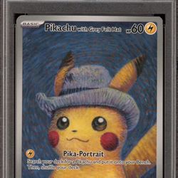 Pokemon Pikachu with Grey Felt Hat Van Gogh Full Art Promo SVP EN 085 PSA 10