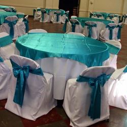Chair cover bows ( Turquoise color and Gold color)