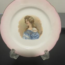 Vienna Austria Antique 1920’s Beauty In Blue Cabinet Plate P.Astoni 