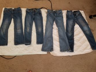 4 pairs very nice girls Jean's sizes 6-7