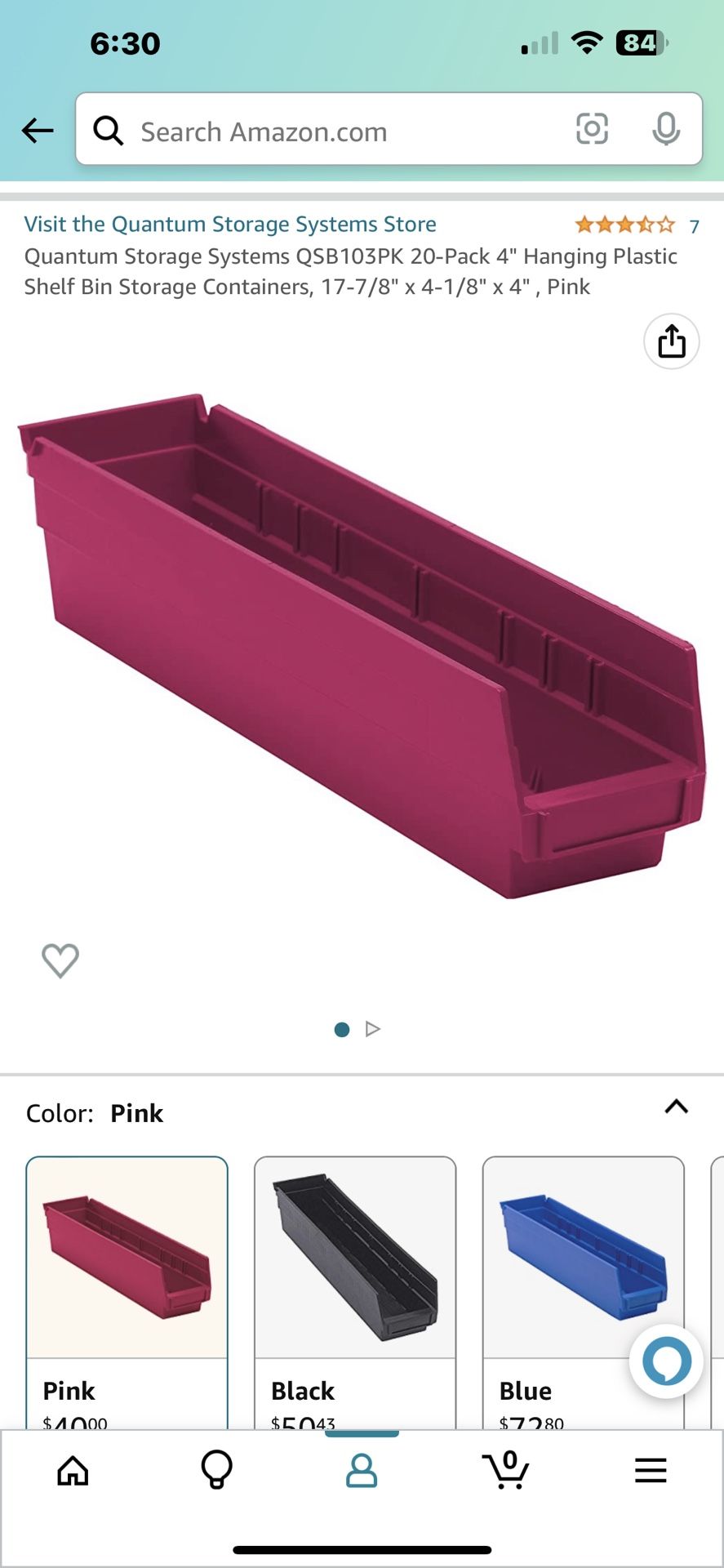 Shelf Hanging Bins Lot Of 80