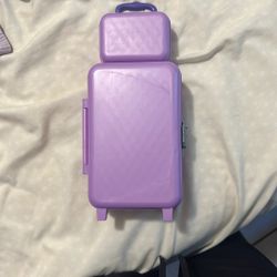 Real Littles Purple Suitcase. Items Have NEVER Been Used. 
