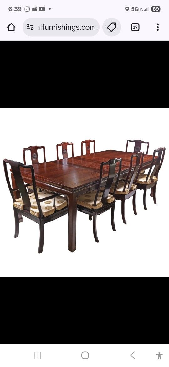 Rosewood Dining Table And Chairs