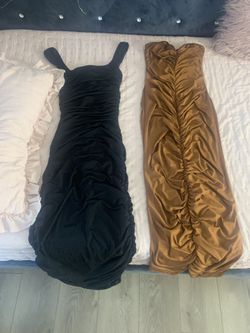 Black And Brown Scrunched up Dress