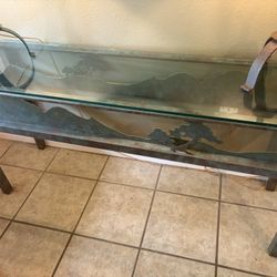 Console Table Glass And Metal 56x28x16