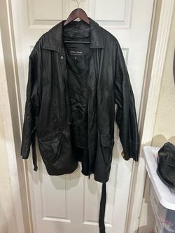 Wilsons Leather Black Leather Jacket Size XL