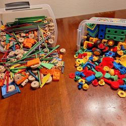 Brickyard Building Blocks And Tinker Toys Bundle 