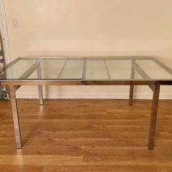 ✨Milo Baughman for DIA Mid-Century Modern Chrome & Glass Extendable Dining Table✨