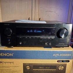 Denon Bluetooth WI-FI Heos AVR X3500H 7.2 Channel Full 4K  Ultra HD AV Receiver With Remote  AM FM Antennas