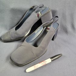 Ladies 7w, Navy Silky Heels, Mootsies Tootsies